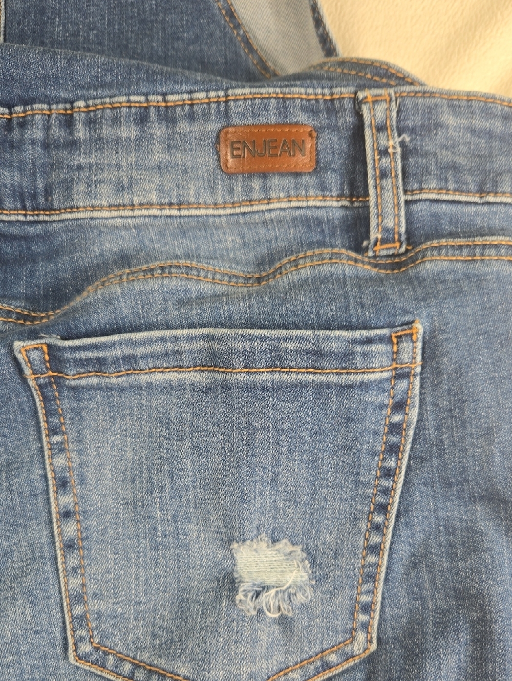 Distressed Blue Denim Women’s Overalls with Adjustable Straps - Picture 14 of 14